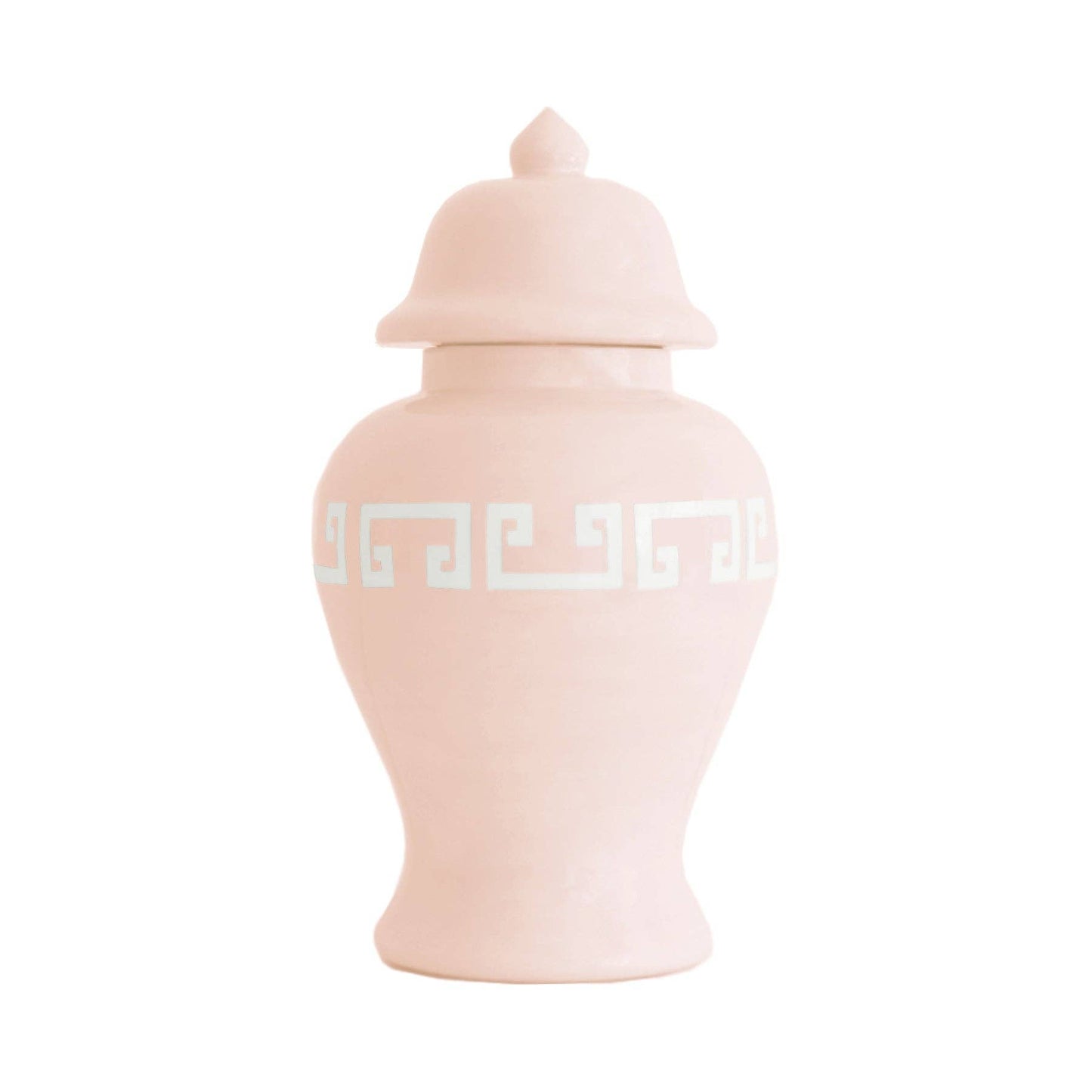 Blush Greek Key Ginger Jars: Small