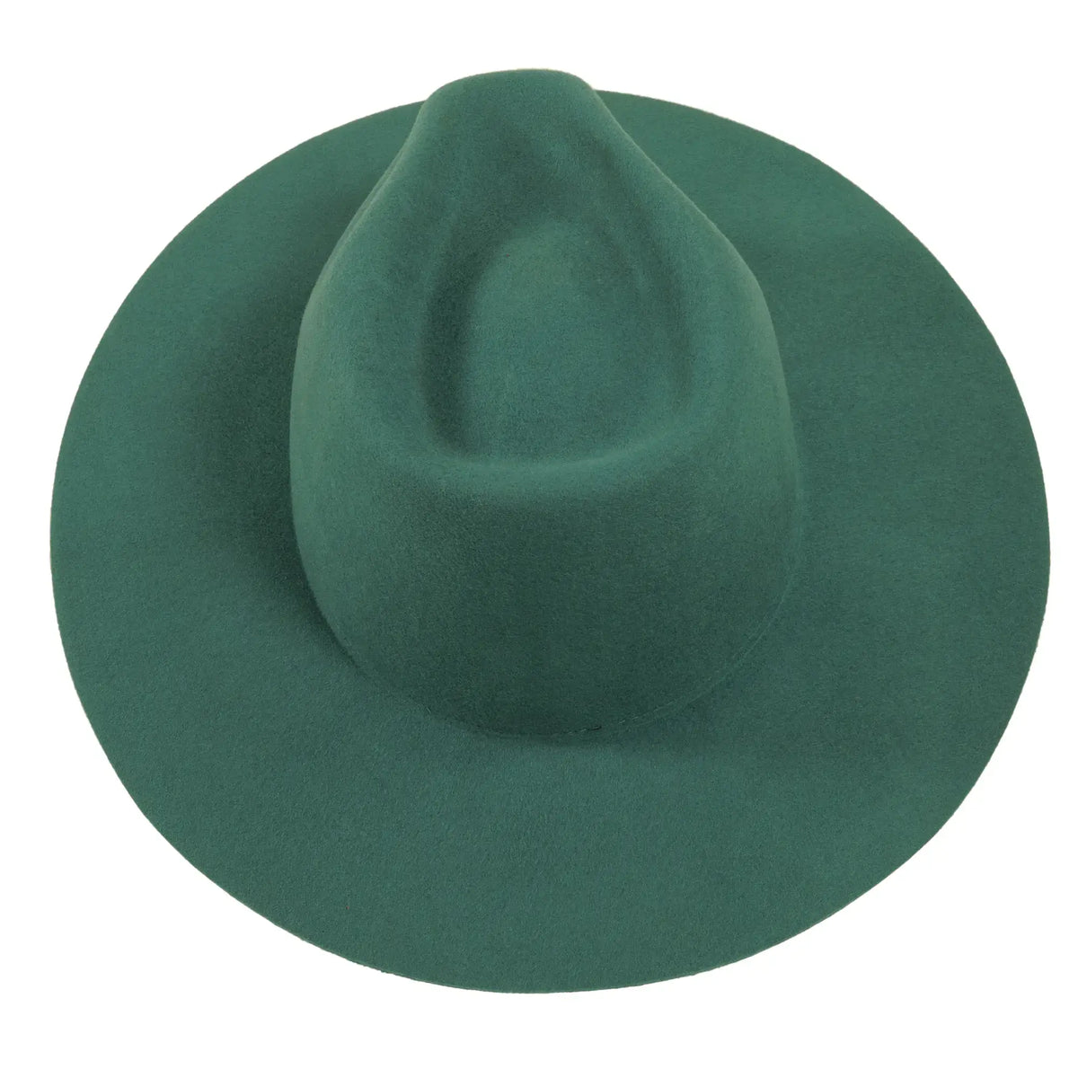 Women's Wool Felt Flat Brim Fedora Hat - Style Rancher: White / SM