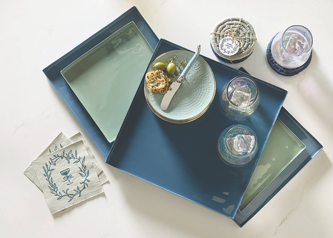 Nested Blue Trays - Set of 3