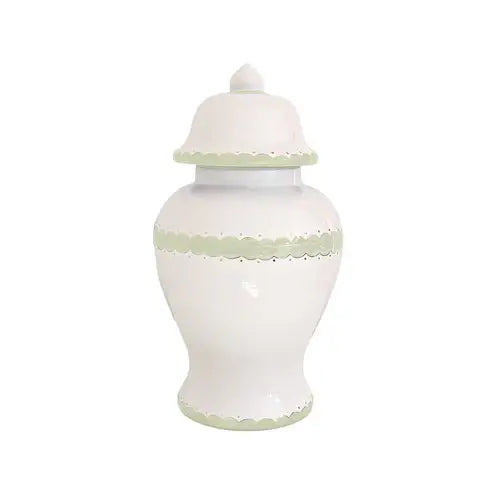 Scallop Ginger Jars in Soft Green: Medium
