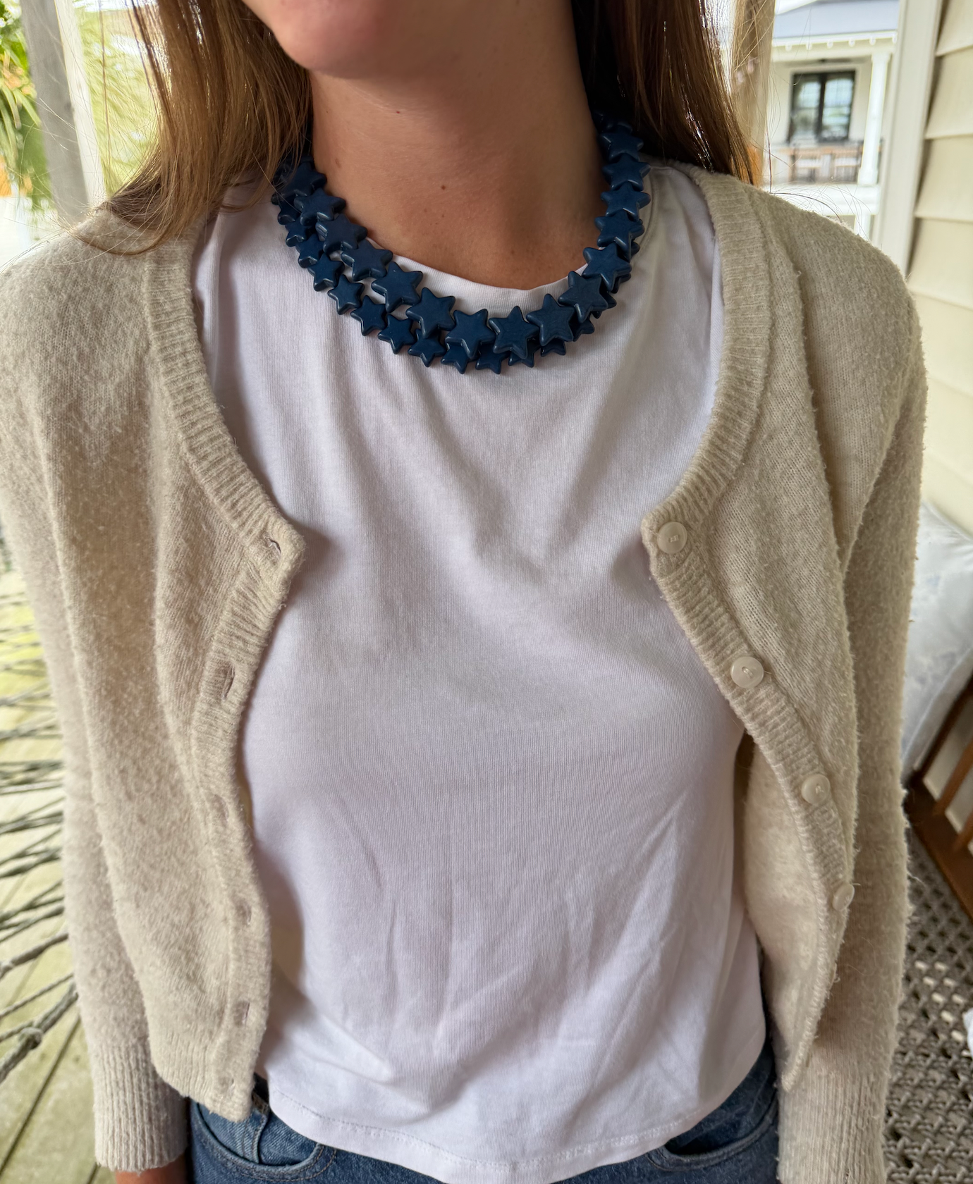 Navy Sea Star Necklace - Small