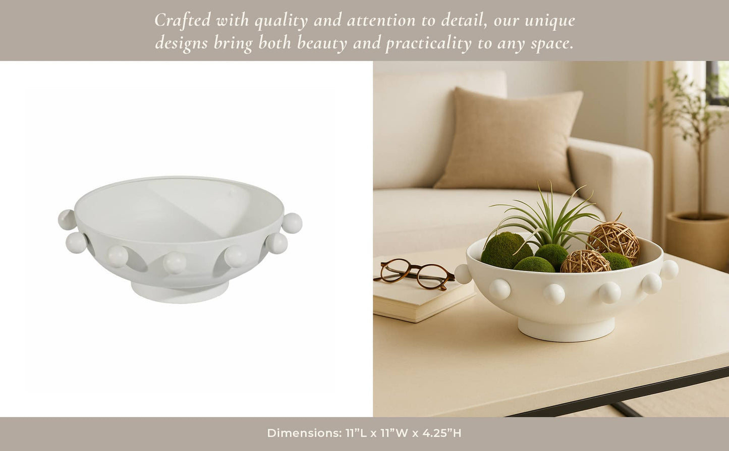 White Beaded Bowl