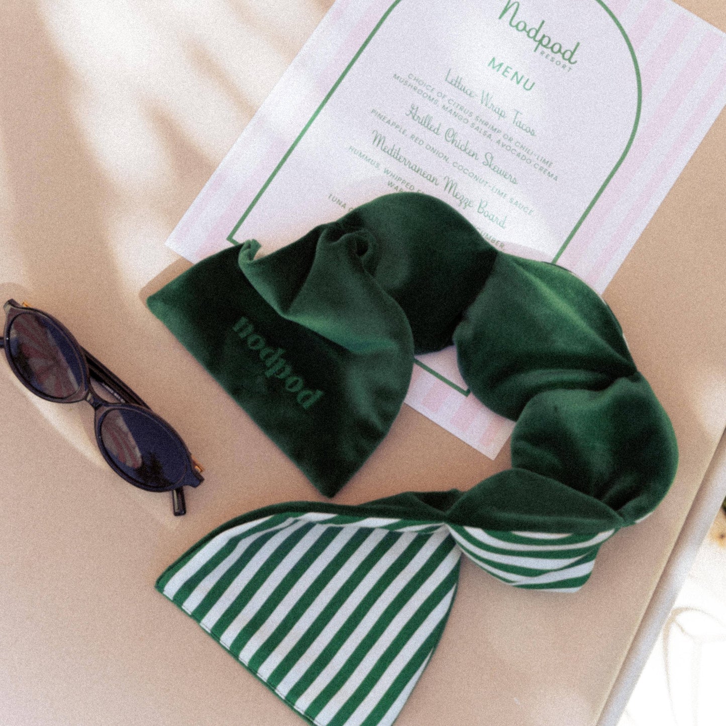 Green Cabana Weighted Sleep Mask