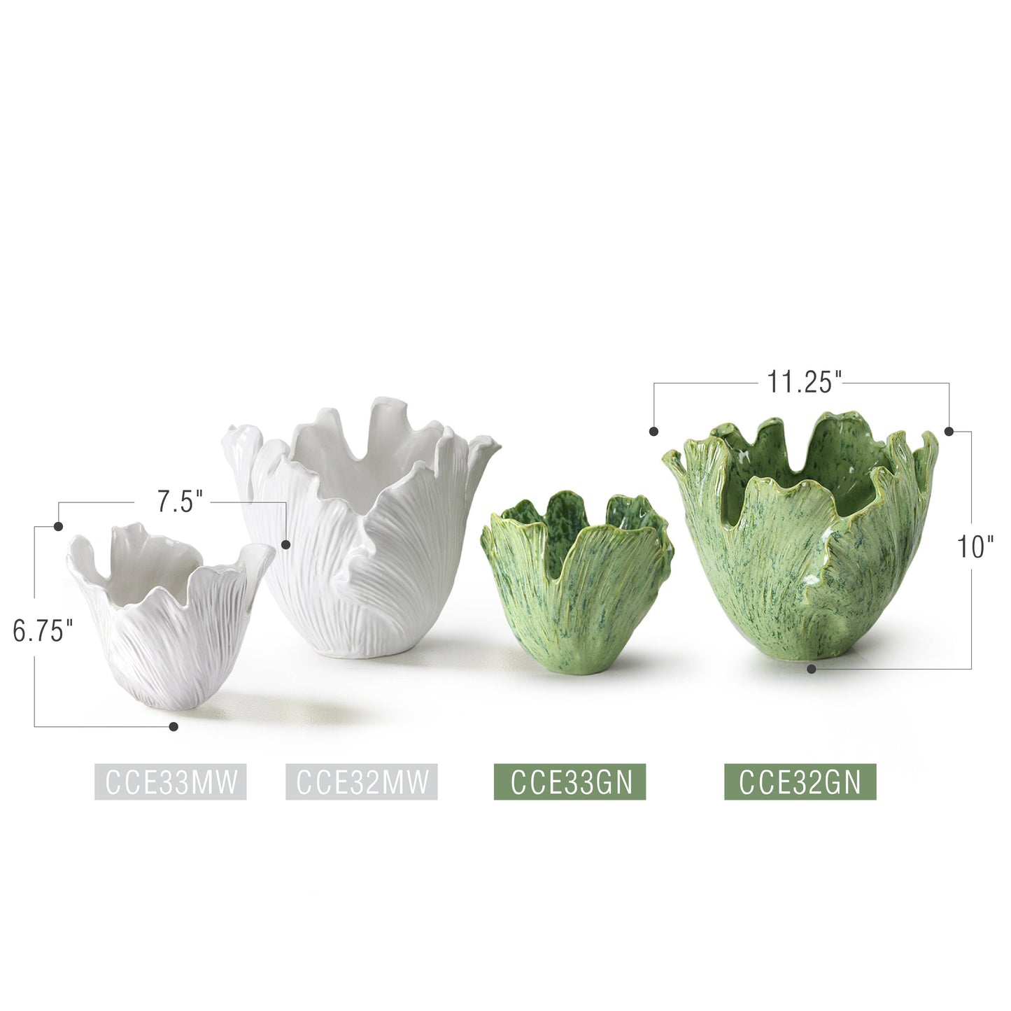 Green Iceberg Elegance Vase - Small