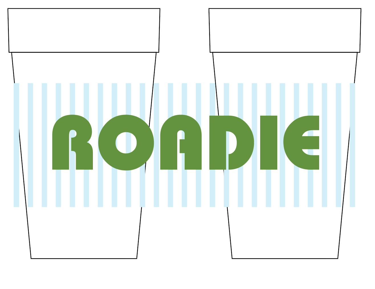ROADIE Green & Blue 20oz Styrofoam cups