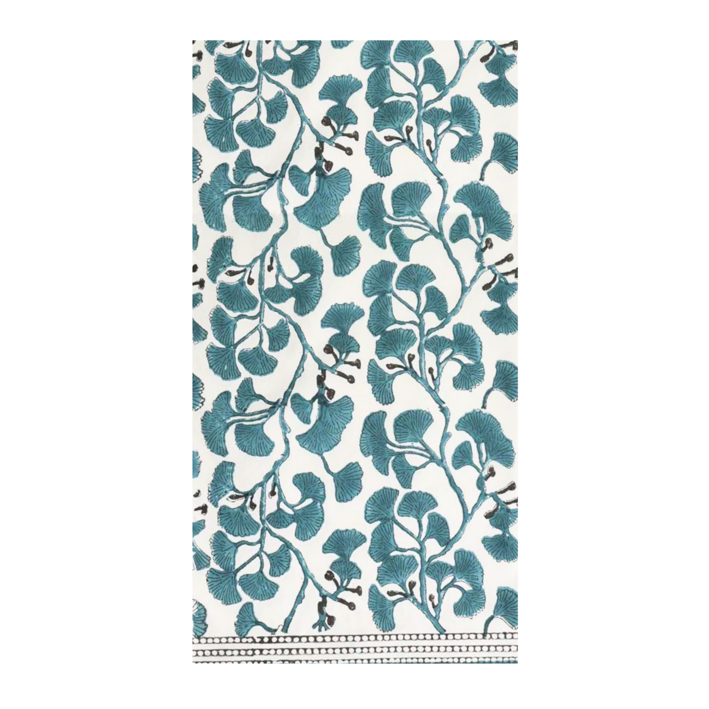 Ginkgo Leaves Block-Print Guest Napkins