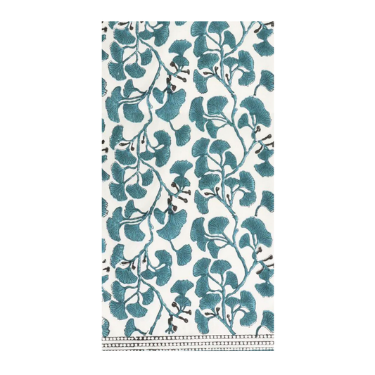 Ginkgo Leaves Block-Print Guest Napkins