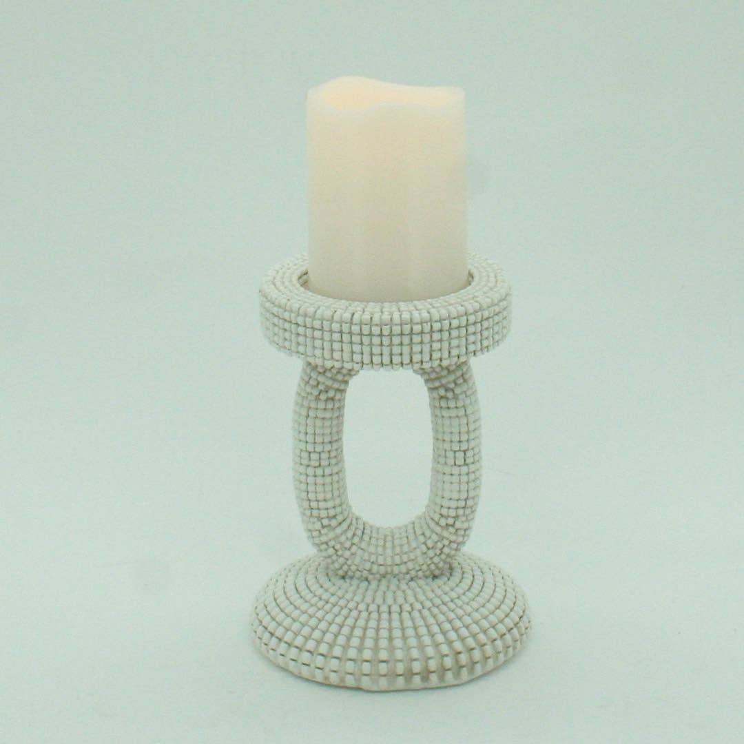 Faux Ivory Candle Holder Small
