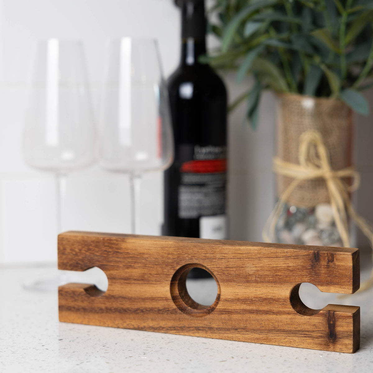 Wood + Wine Glass Holder