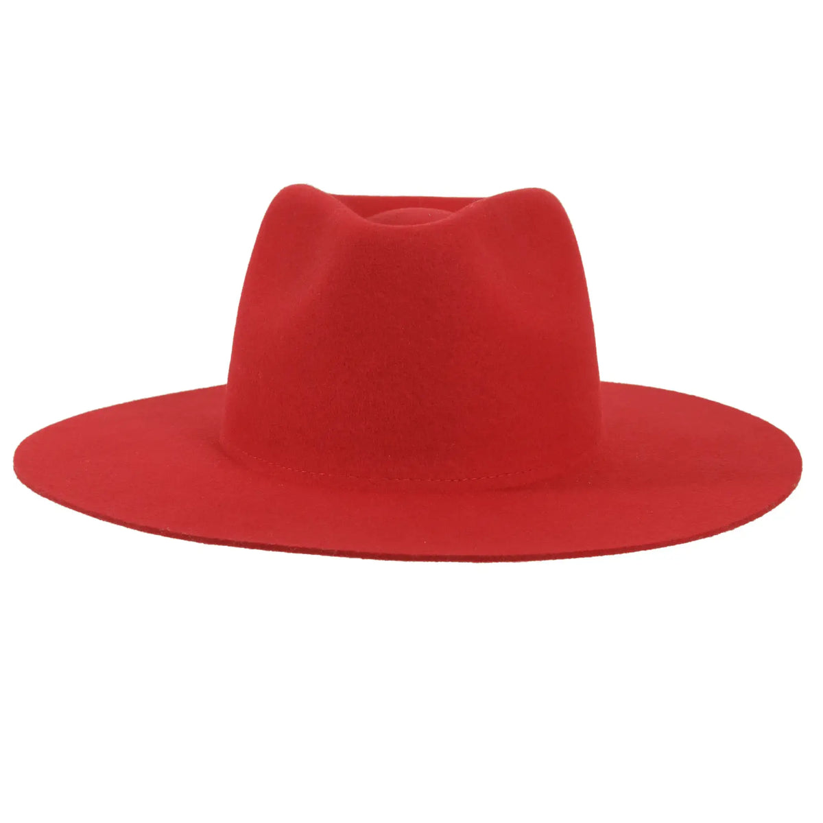 Women's Wool Felt Flat Brim Fedora Hat - Style Rancher: White / SM