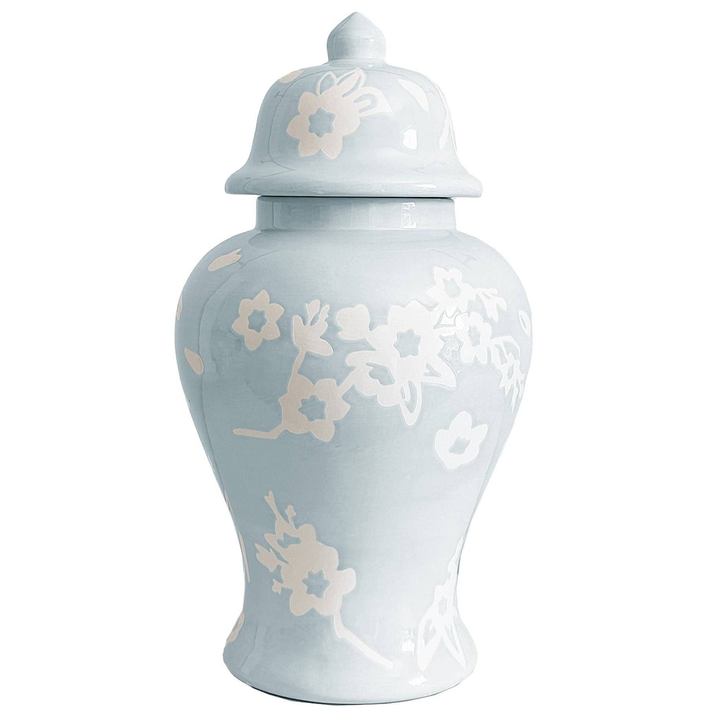 Sakura Ginger Jars in Hydrangea Light Blue: Large