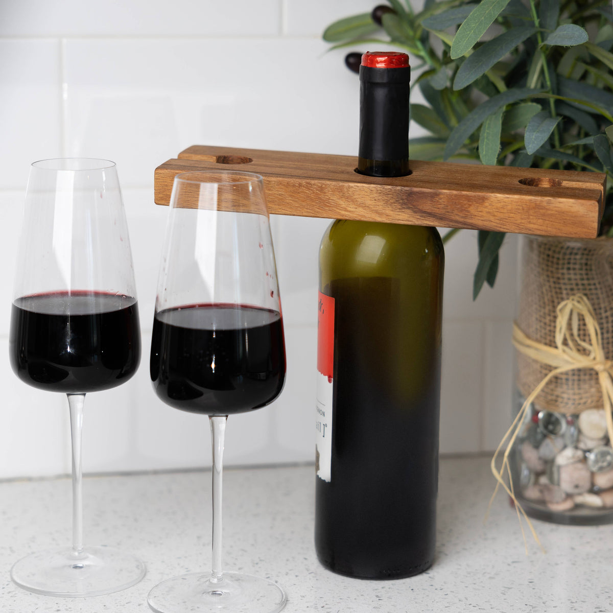 Wood + Wine Glass Holder