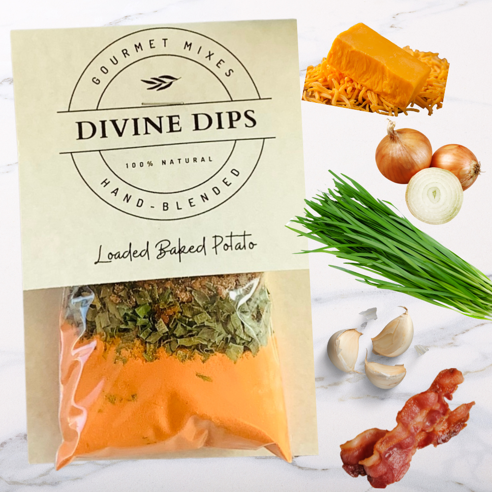 Loaded Baked Potato Seasoning Dip Mix & Cheese ball: Private Label