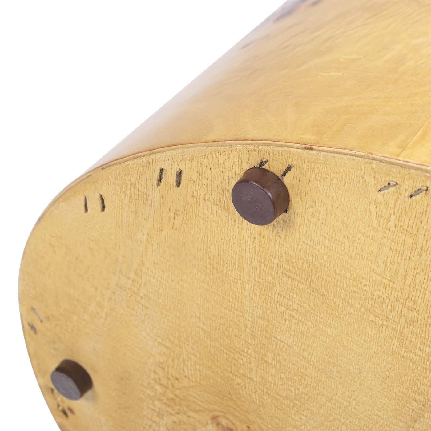 Nebula Accent Oval Pillar Burl Wood Side Table Collection: Warm Natural Brown / 22"
