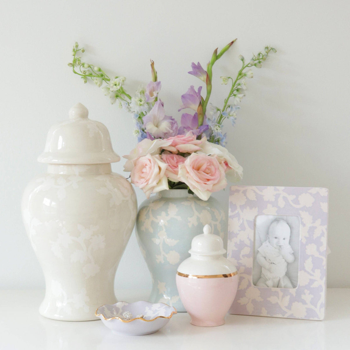 Chinoiserie Dreams Ginger Jars in Beige: Large