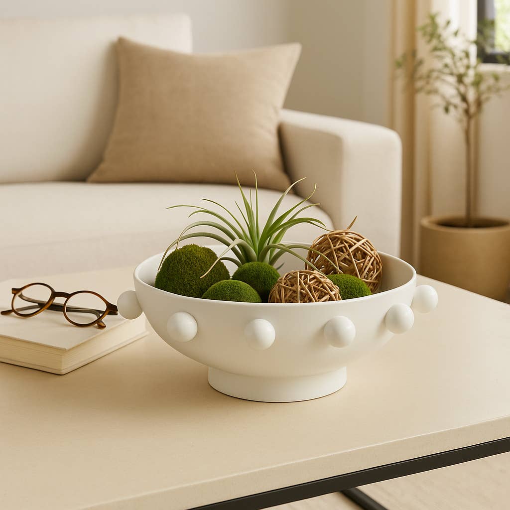 White Beaded Bowl