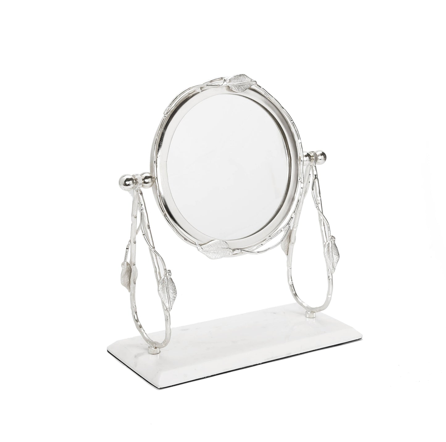 Silver Circular Table Mirror