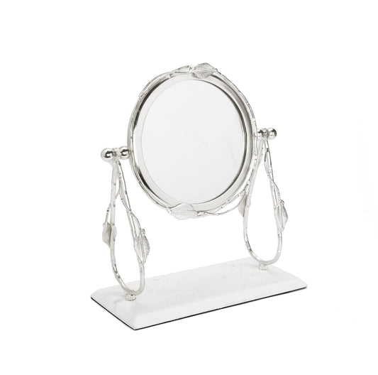 Silver Circular Table Mirror