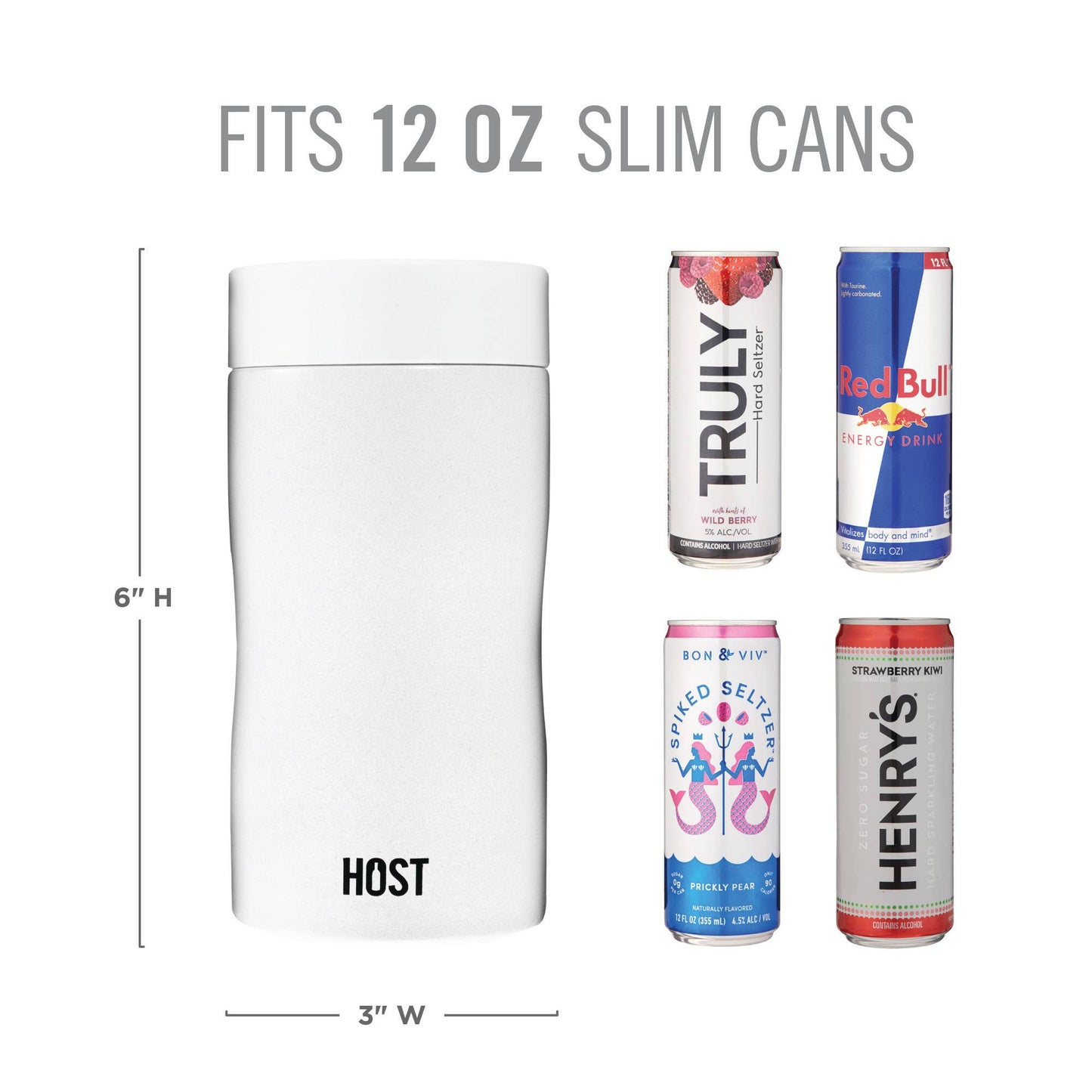 Slim Can Koozie - Pearl White