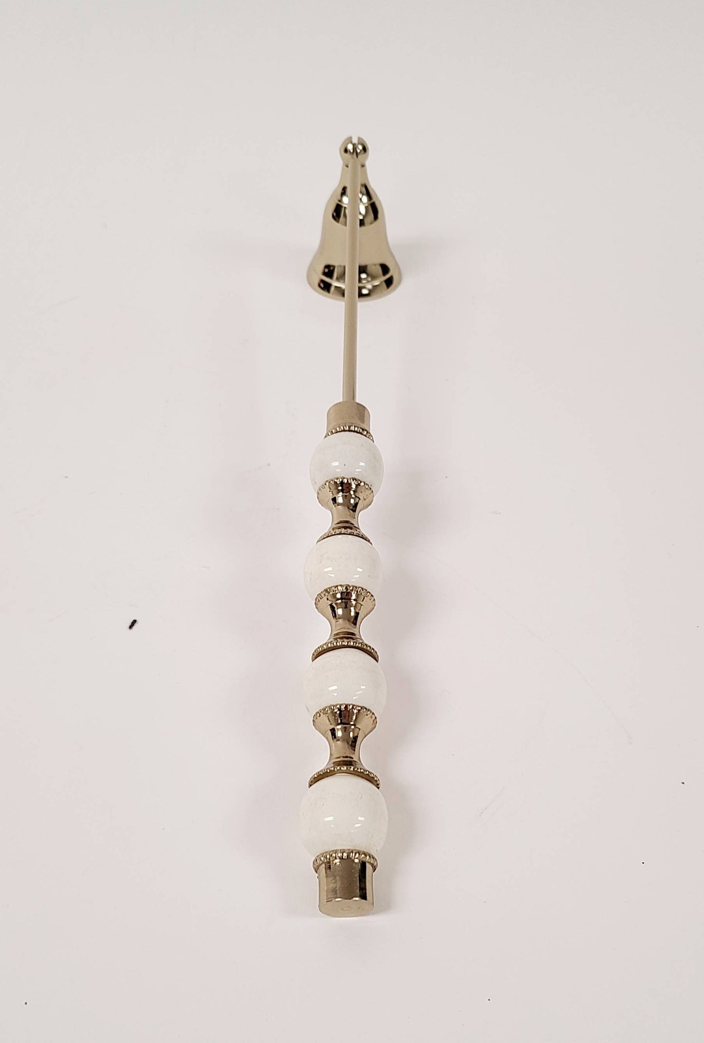 White and Gold Beaded Candle Snuffer