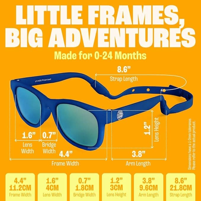 Polarized w Strap 0-24 Mos. Navy Blue