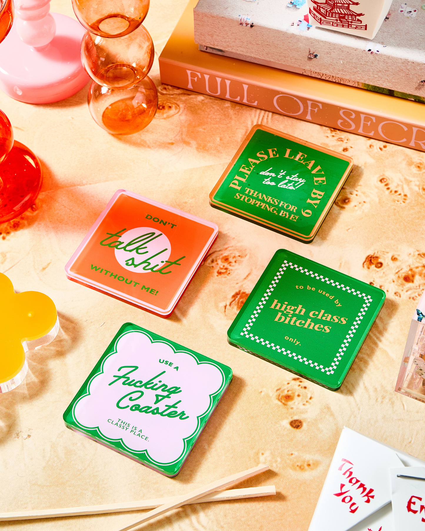 Snarky Orange Coasters - Set of 4