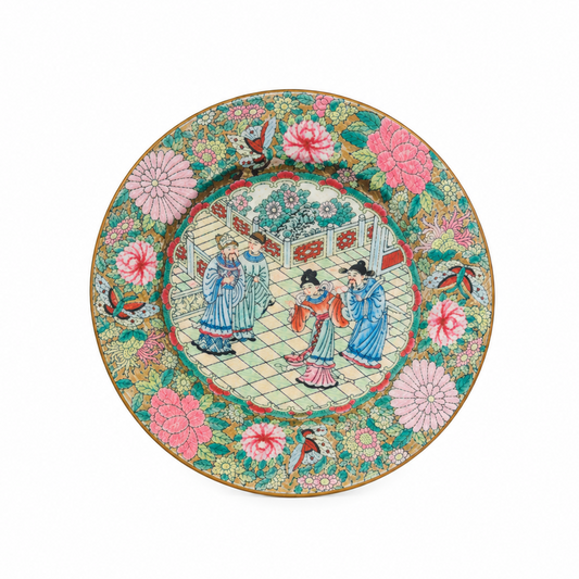Grandmillennial China Plate Cutting Board: Rose Medallion