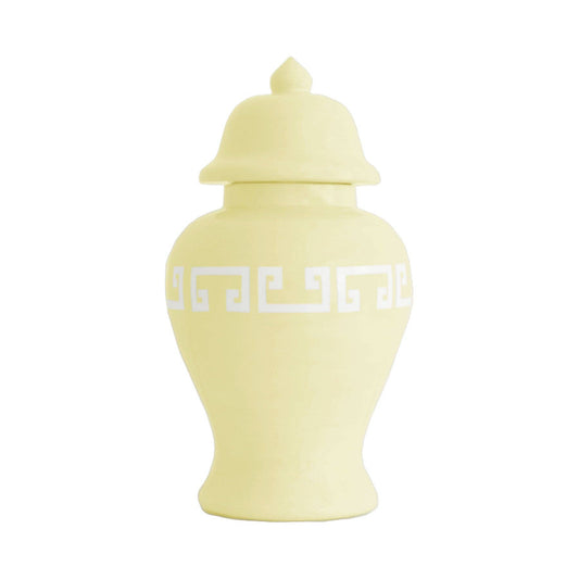 Light Yellow Greek Key Ginger Jars: Large