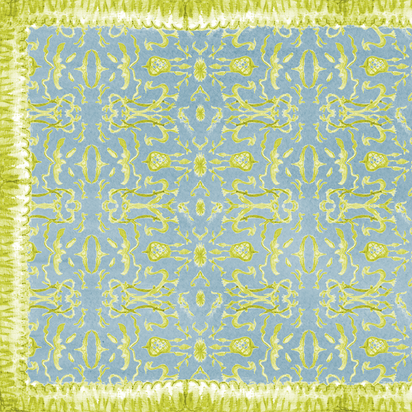 Blue & Green Vinyl Floor Mat - 2' x 3'