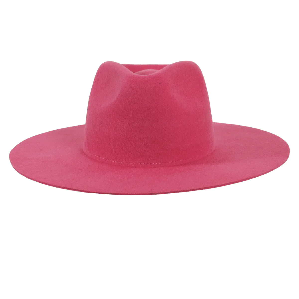 Women's Wool Felt Flat Brim Fedora Hat - Style Rancher: White / SM