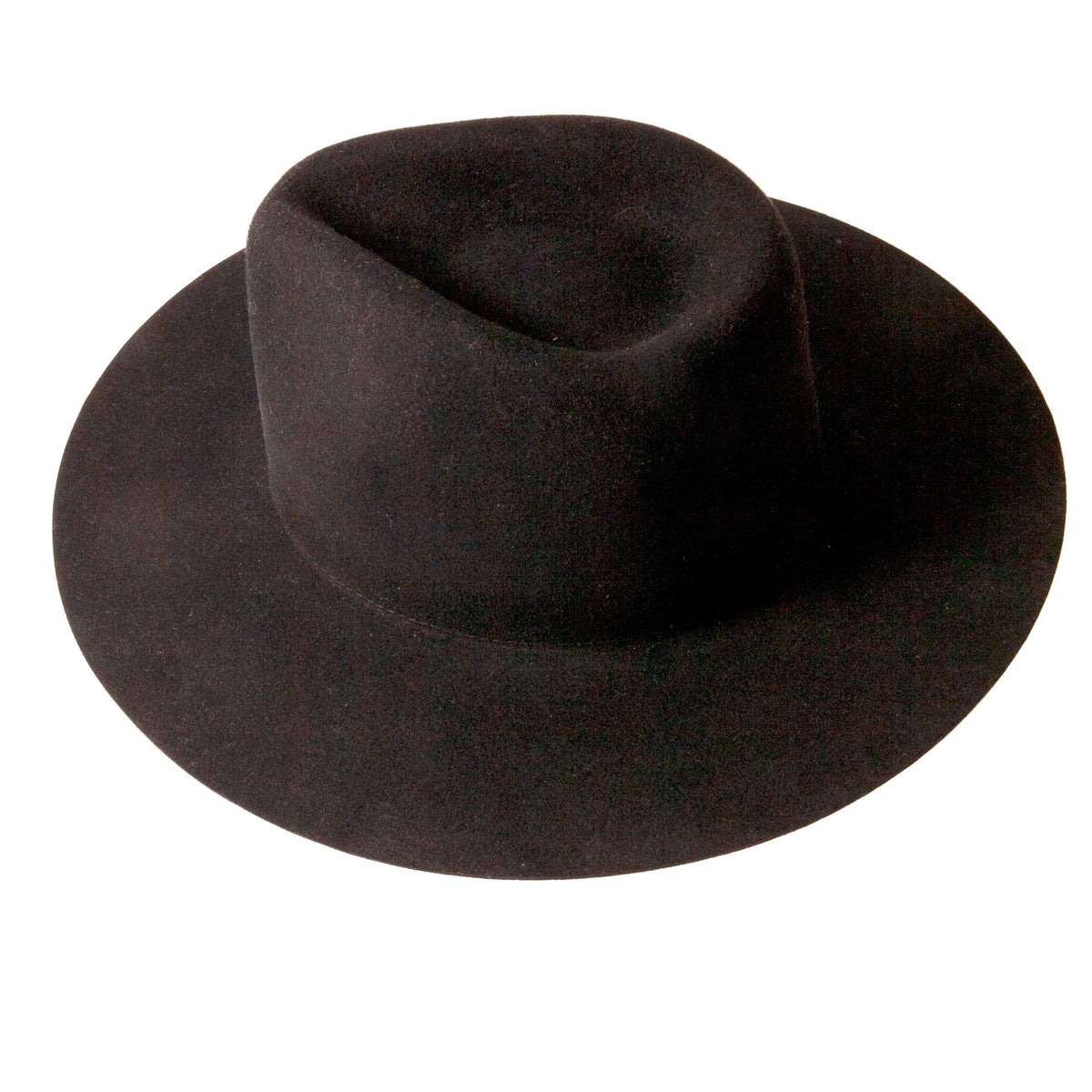 Women's Wool Felt Flat Brim Fedora Hat - Style Rancher: White / SM
