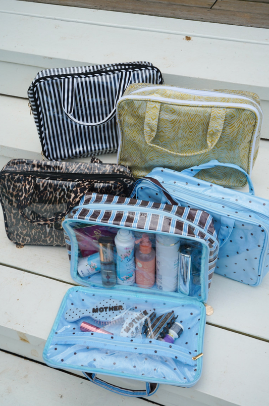 Clear Coat Toiletry Case: Chartreuse Zebra