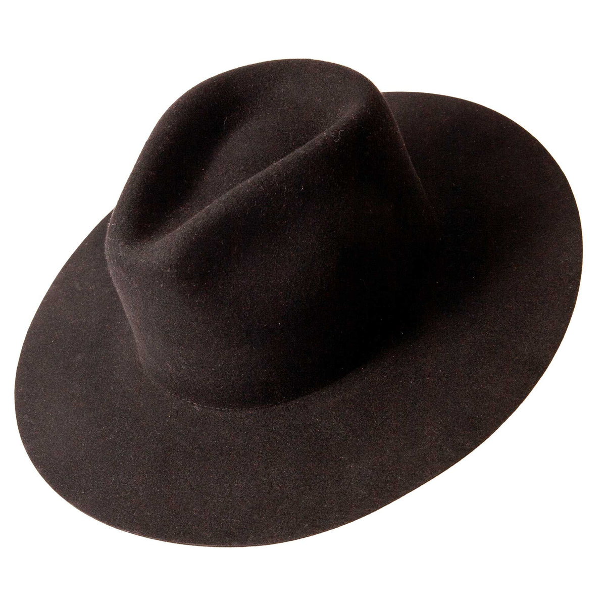 Women's Wool Felt Flat Brim Fedora Hat - Style Rancher: Silver Belly / SM