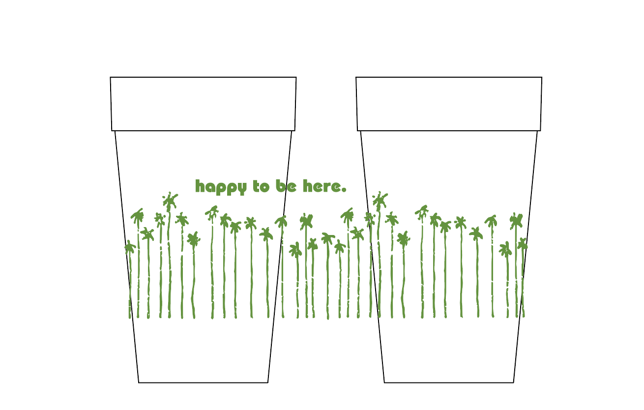 Happy to be here 20oz Styrofoam cups 