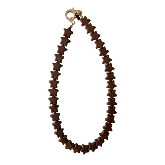 Star Necklace - Small - Brown