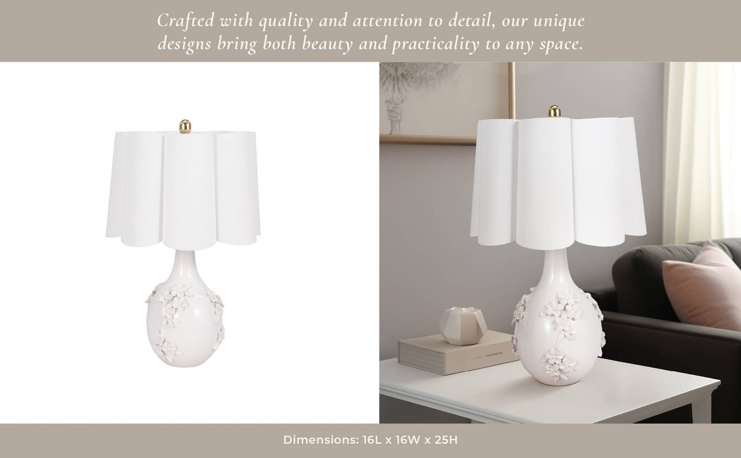 Ceramic Floral Table Lamp