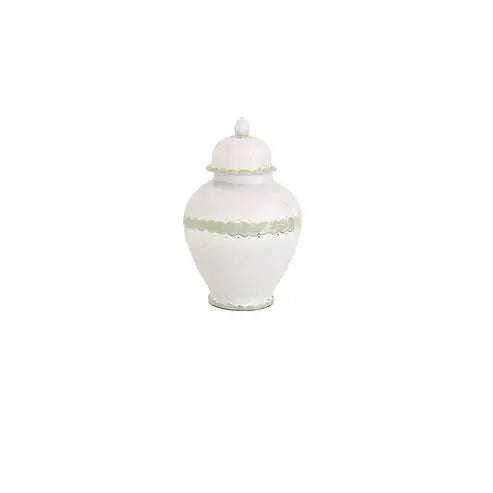 Scallop Ginger Jars in Soft Green: Medium