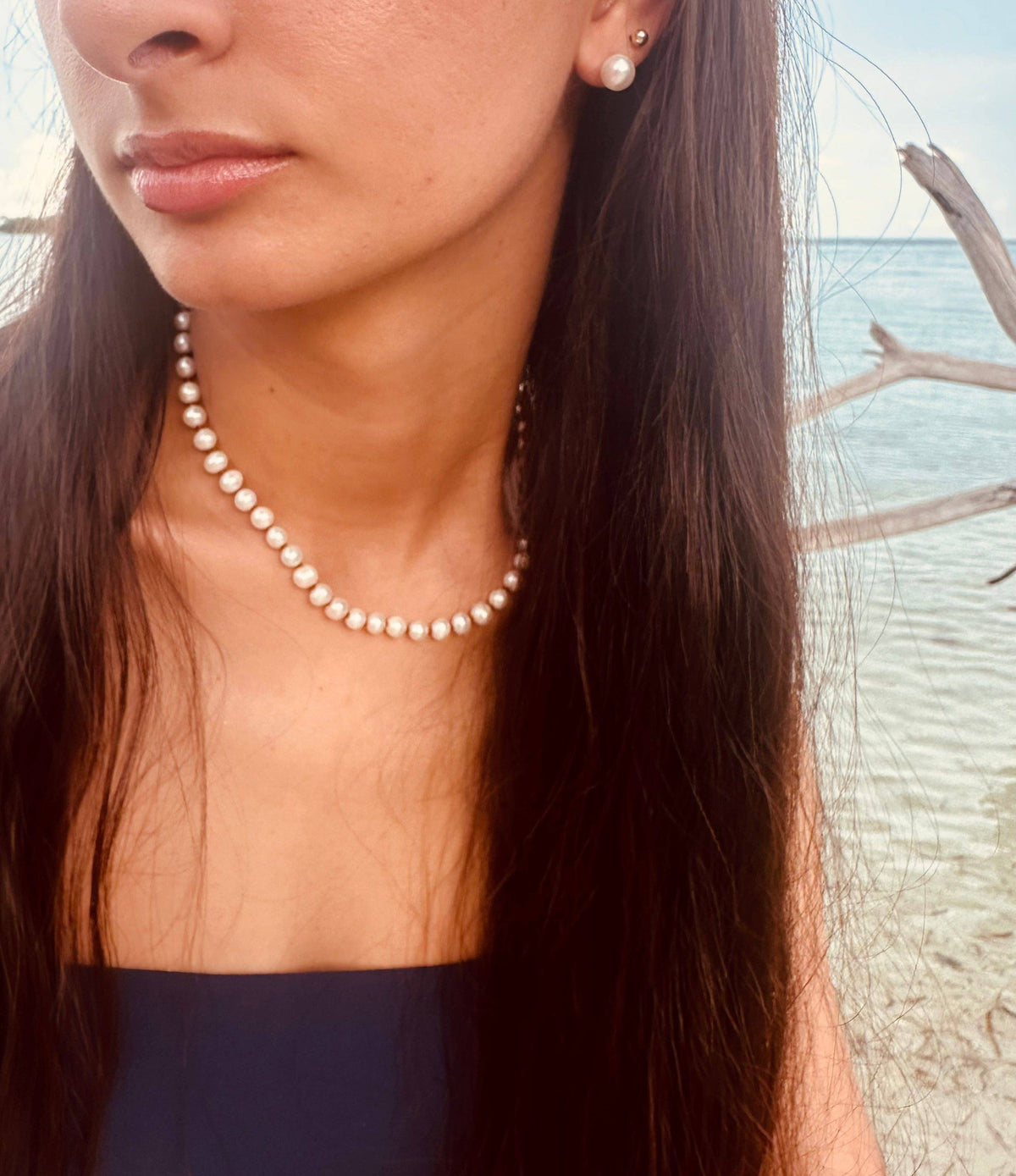 Pure Gemstone + Pearl || Necklace: 16"