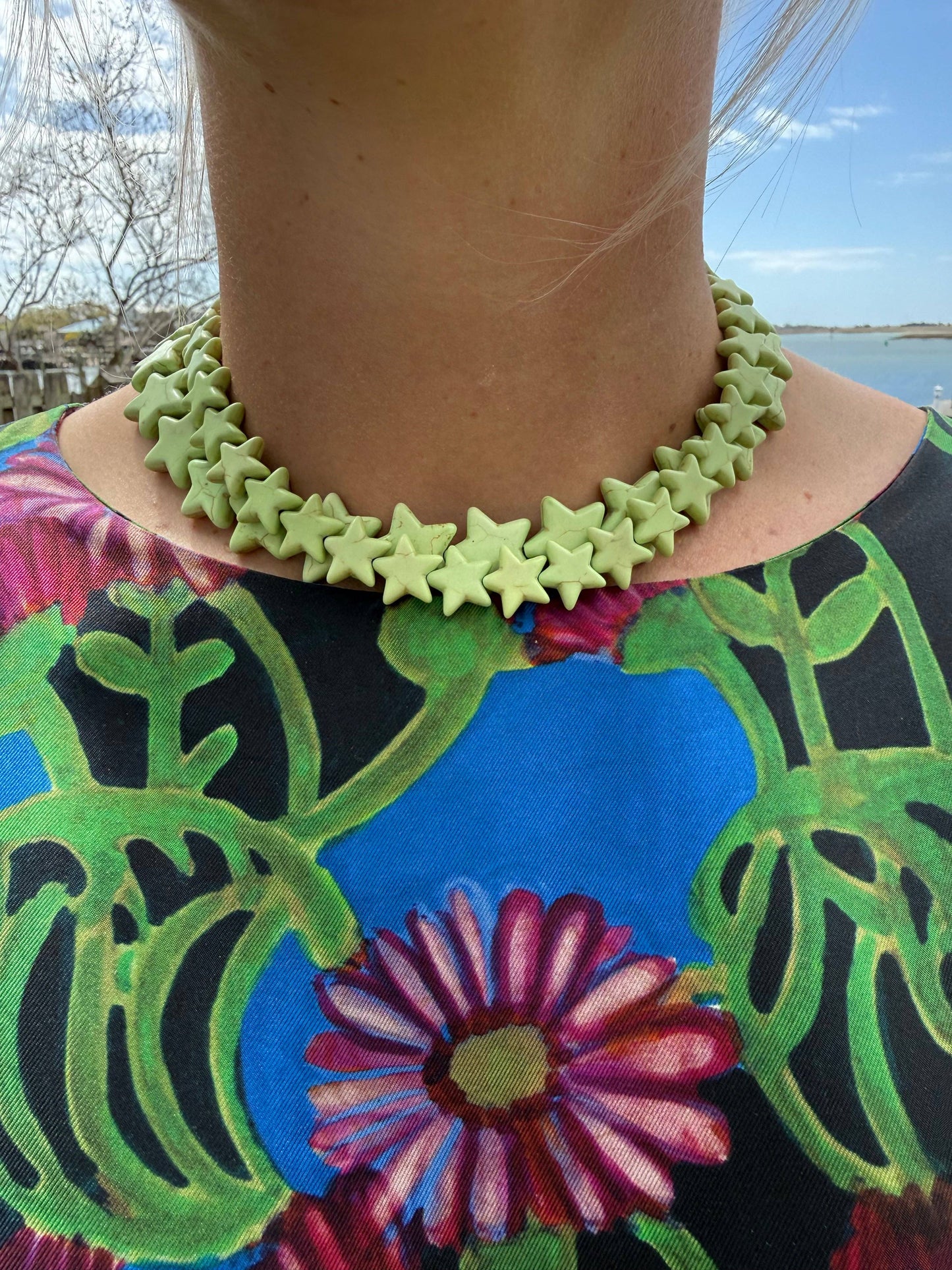 Green Sea Star Necklace - Large