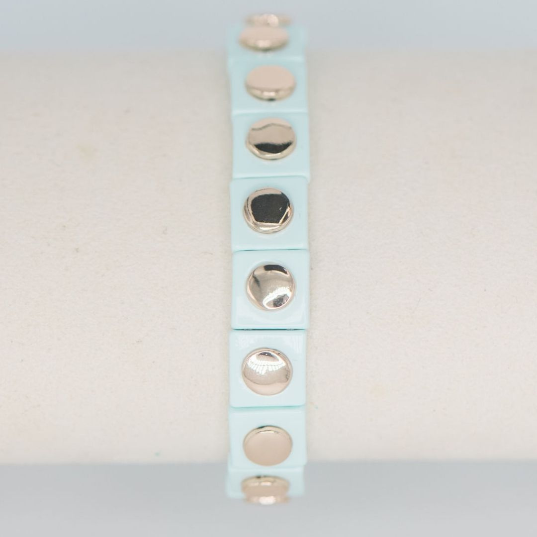 Geometric Stretch Bracelet - Sea Foam