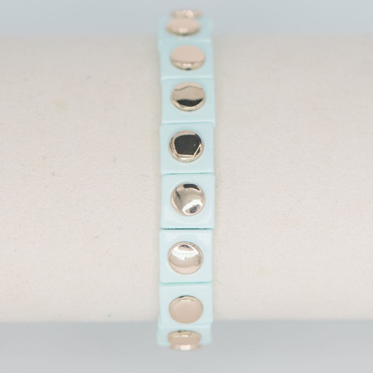 Geometric Stretch Bracelet - Sea Foam