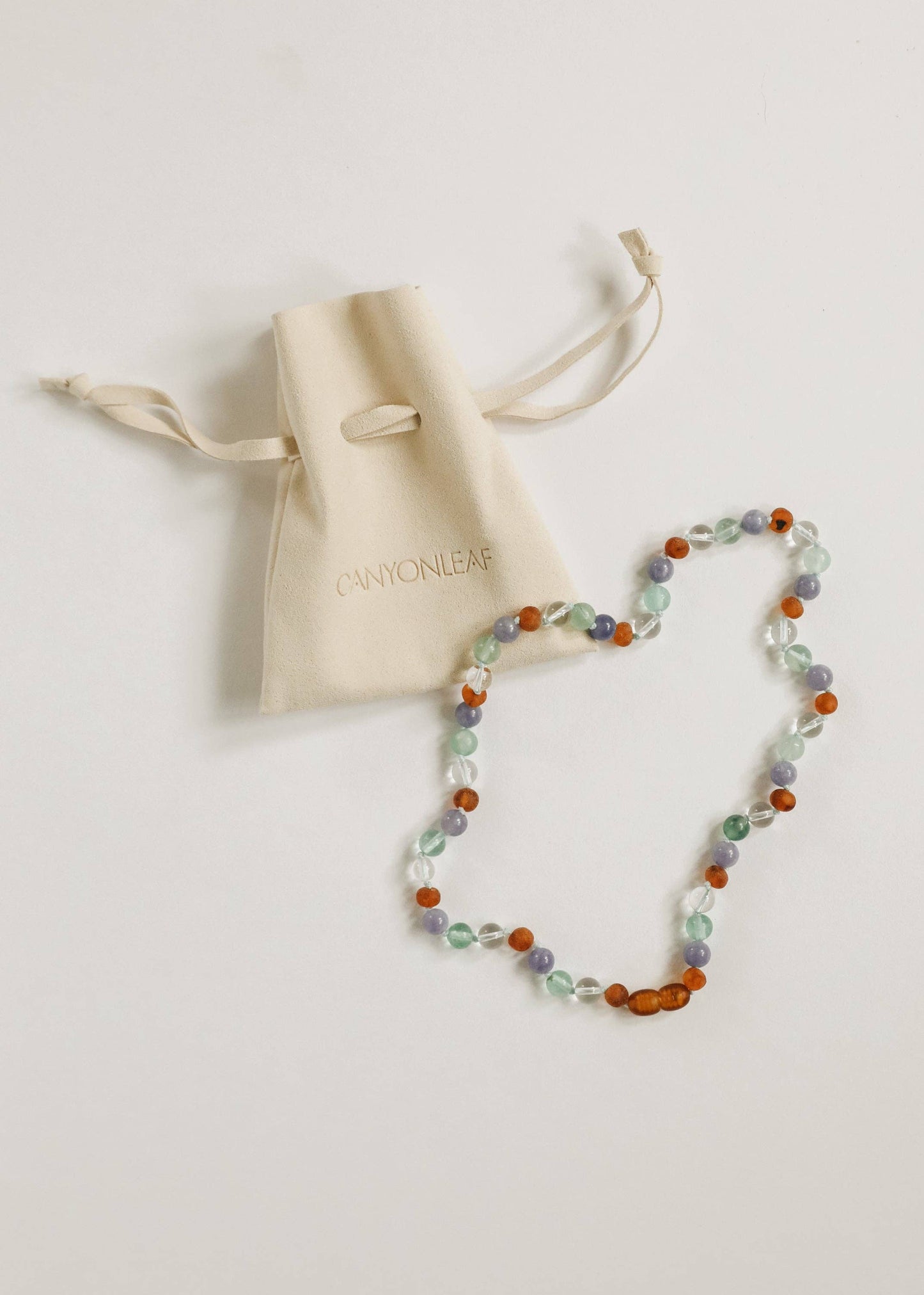 Baltic Sea Amber + Natural Gemstone || Beaded Necklace: 11" Baby Necklace