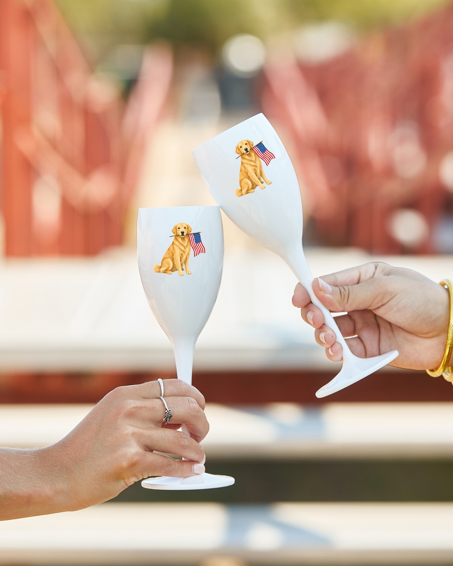 All American Pup Champagne Flute