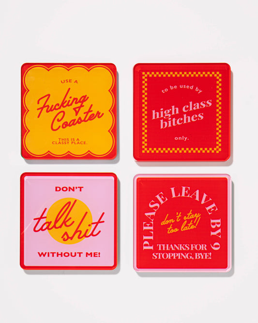 Snarky Red Coasters - Set of 4