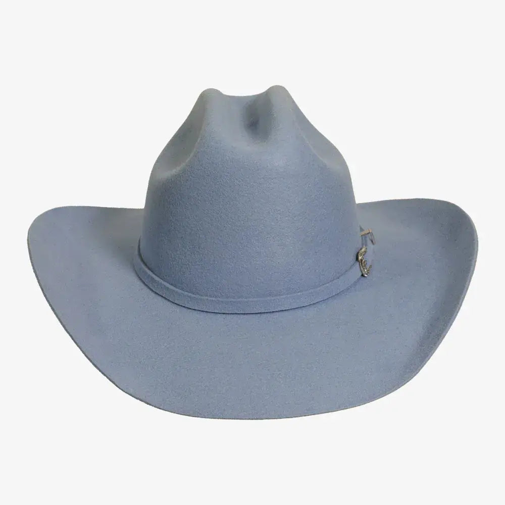 100% Wool Felt Western Cowboy Hat - Style Cattleman: Baby Blue / SM