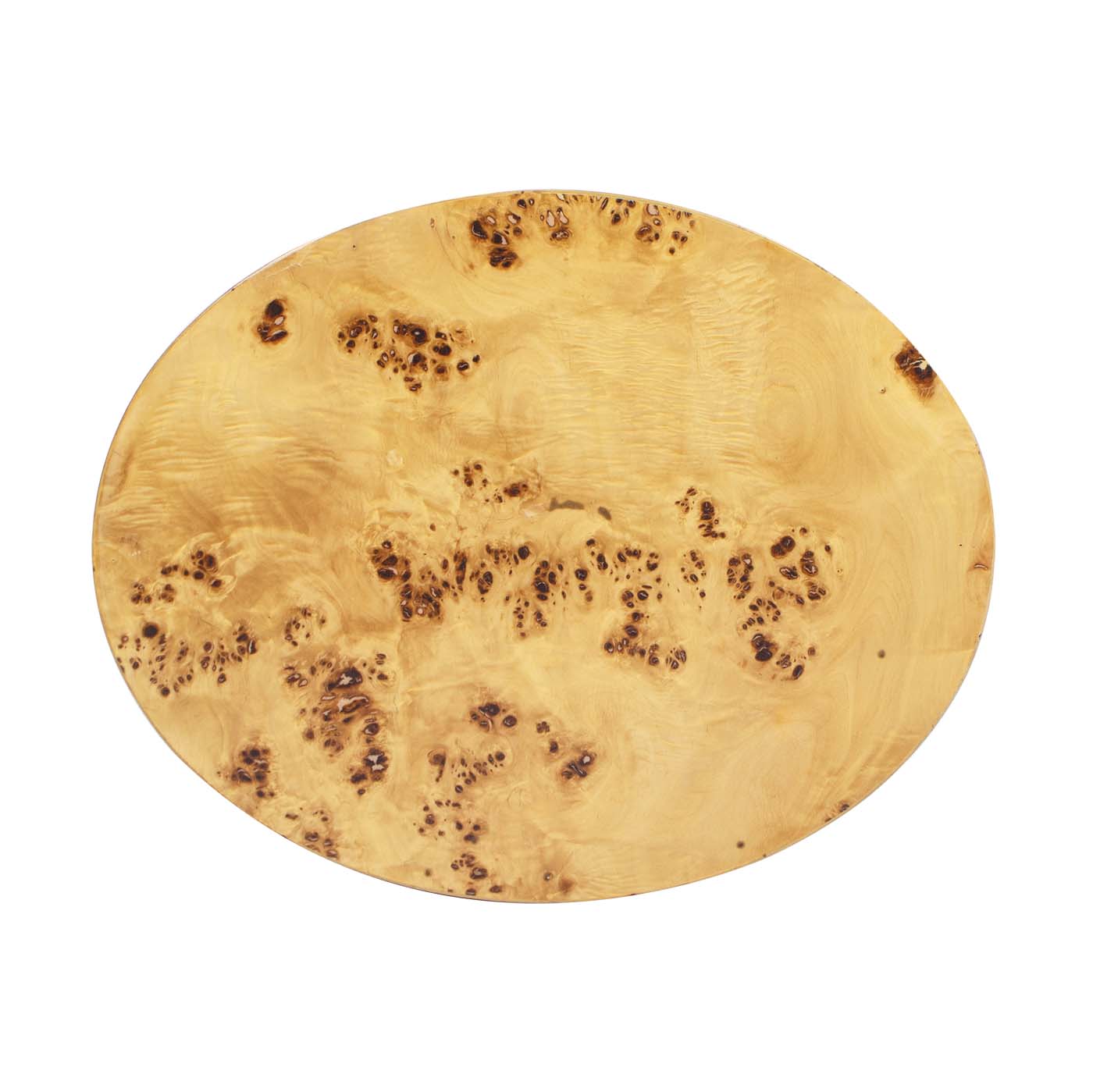 Nebula Accent Oval Pillar Burl Wood Side Table Collection: Warm Natural Brown / 22"