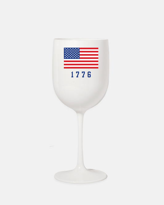 1776 Wine Glass: White