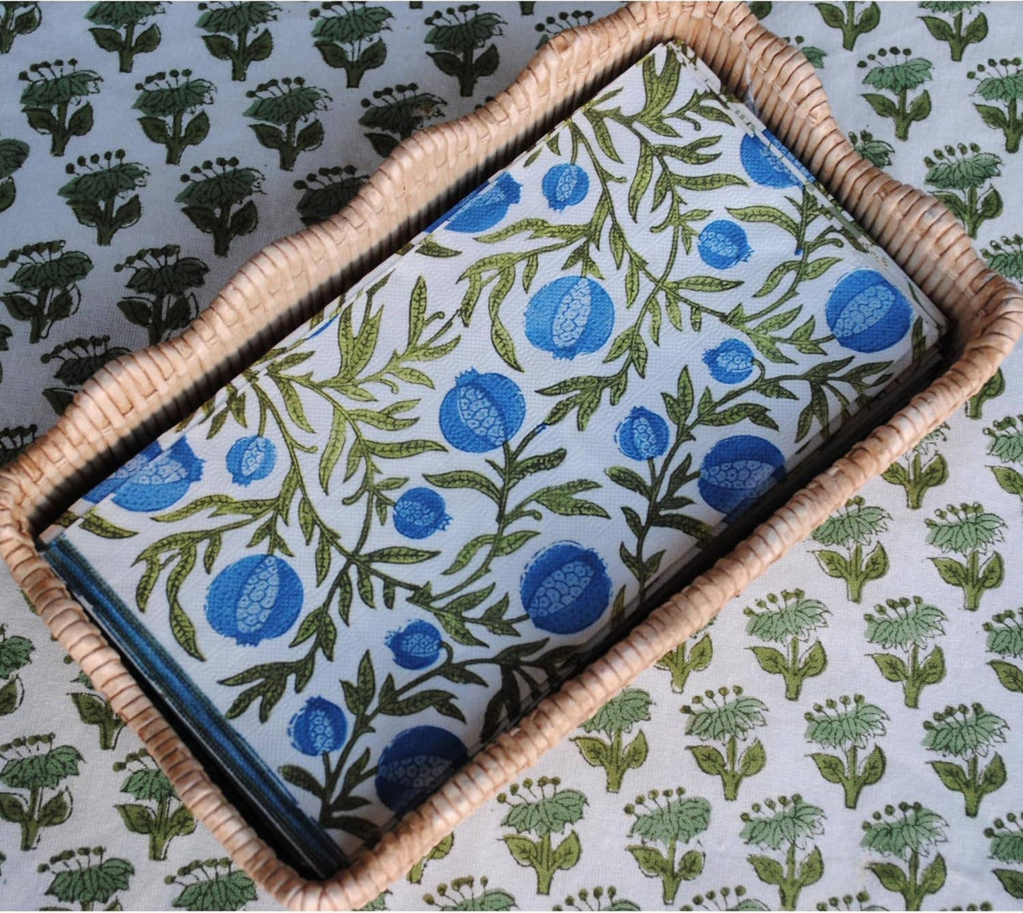 Blue Pomegranate Paper Guest Napkins