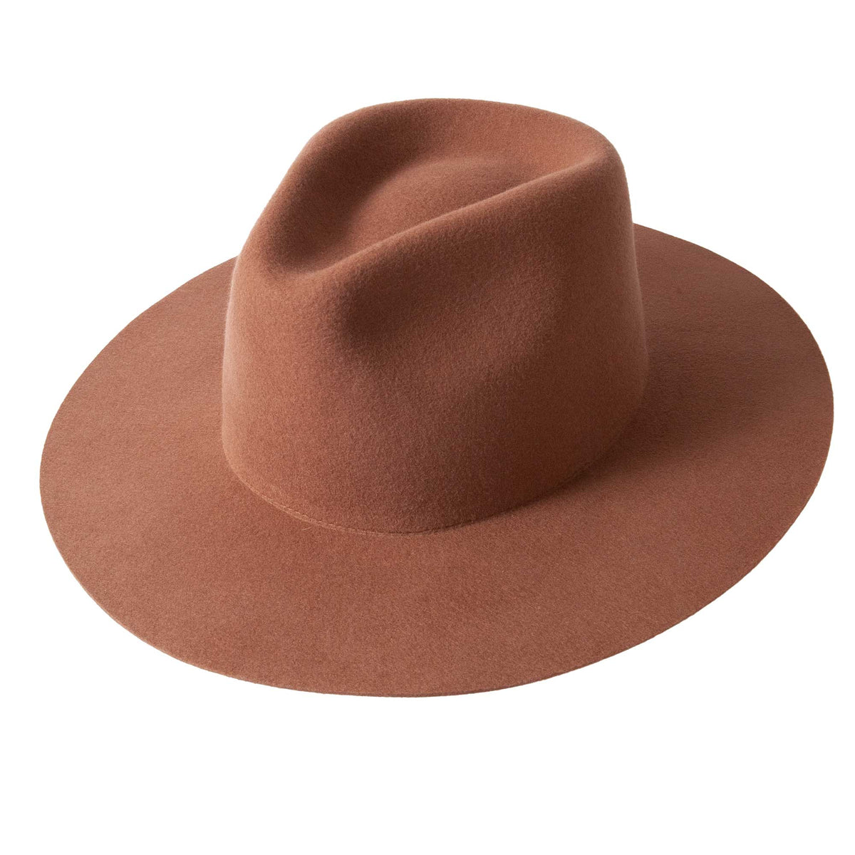 Women's Wool Felt Flat Brim Fedora Hat - Style Rancher: Silver Belly / SM
