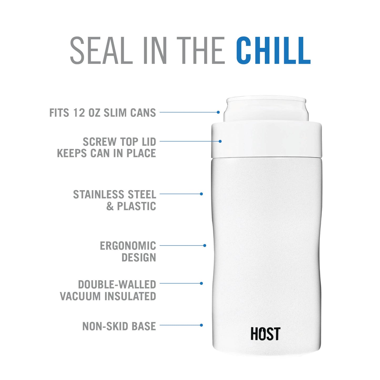 Slim Can Koozie - Pearl White